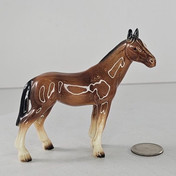 Vintage Brown Ceramic Horse Figurine Bay 3.5" Hertwig? - Picture 9 of 9